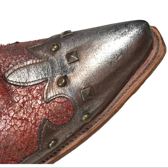Lucchese Diva Amata Leather LIMITED EDITION Shimmer Studded Western Boots - Picture 12 of 16